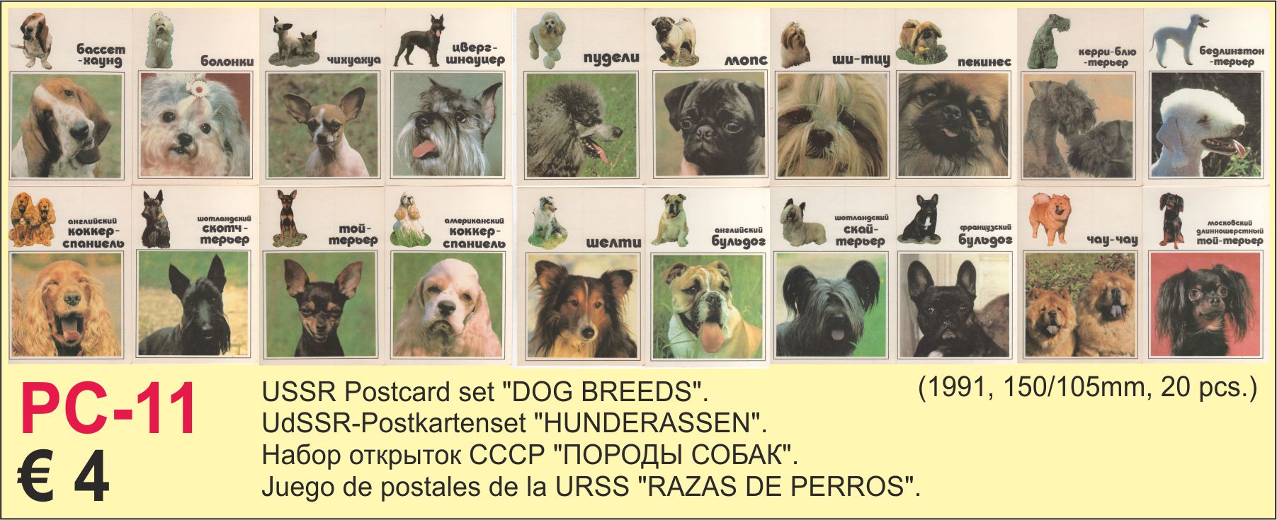 Postcards dogs USSR 20x
